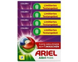 Ariel All-in-1 Pods Color+ Wasmiddelcapsules – 10 Wasbeurten – 4-Pack (Totaal 40 Caps)