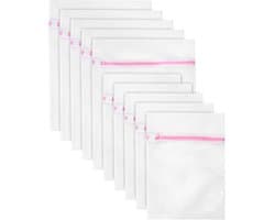 IMPERATORIS® Waszakjes voor Wasmachine - Bescherming voor Fijne Was en Schoenen - Mesh Wasnet met Rits - Voorkomt Slijtage - Set van 10 - Rosé - 30 x 40 cm en vijf van 40 x 50 cm