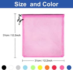 IMPERATORIS® Waszakjes voor Wasmachine - Bescherming voor Fijne Was en Schoenen - Mesh Wasnet met Rits - Voorkomt Slijtage - Set van 10 - kleurrijke - 30 x 30 cm — thumbnail 4