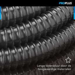ProPlus Afvalwaterslang - 10 m - Afwatering - Temperatuurbestendig - Flexibel en Uittrekbaar - ø 19 mm - Voor het Geleiden van Afvalwater vanuit caravans/campers, vijvers en zwembaden - Afvoerkanaal - Zwart — thumbnail 2