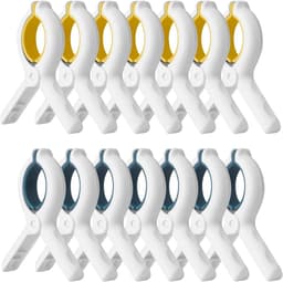12 Stuks - Wasknijpers - Winddichte Handdoekklem - Grote badhanddoekklem - Droogrek knijpers - Wasrek knijpers - Kunststof Wasknijpers - Binnen en buiten - Multicolor — thumbnail 1