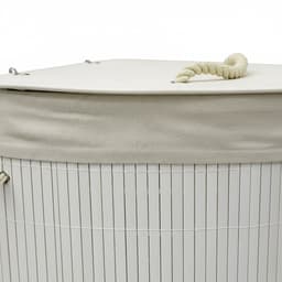 Wasmand opvouwbaar - 80 liter - met waszak - hoekmodel - wit — thumbnail 2