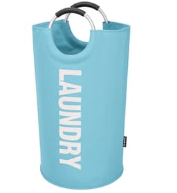 BOTC Wasmand - Waszak - Laundry basket - Wassorteerder 82 liter - 38x72 cm - waszak vouwbaar - draagbaar wasbox - Blauw — thumbnail 1