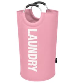 BOTC Wasmand - Waszak - Laundry basket - Wassorteerder - 38x63 cm - waszak vouwbaar - draagbaar wasbox - Roze — thumbnail 1