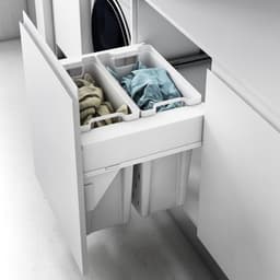 Eleganca Wasmand uittrekbaar en uitneembaar - 562-568 x 501 x 504 mm - Wassorteerder 40+40L - Wasmand 2 vakken - Wasmand inbouw met onderbouw voor frontmontage - 2 x 40 L — thumbnail 1