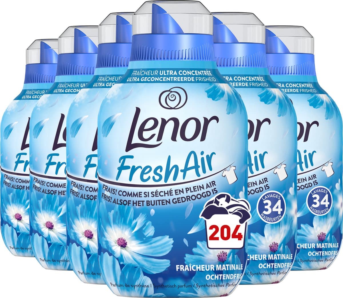 Lenor Fresh Air Ochtendfris - Wasverzachter - 6 x 34 Wasbeurten Voordeelverpakking — afbeelding 1