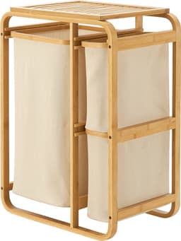 Wasmand Evenes met waszakken 70,5x49,5x33 cm beige — thumbnail 1