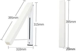 Ruimtebesparend Inklapbaar Kledingrek-Stijlvol en Praktisch-Meet 31 cm bij Uitklappen-wit — thumbnail 3