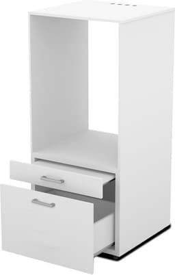 MOBISTOXX Wasmachine Kast - Set van 3 - Wasmachine Verhoger - Wasmachine Ombouw - 201 cm x 67 cm x 189 cm (B x D x H) - Met Lade Voor Wasmand - Voor Wasmachine en Droogkast - Extra Kastruimte - Wit — thumbnail 3