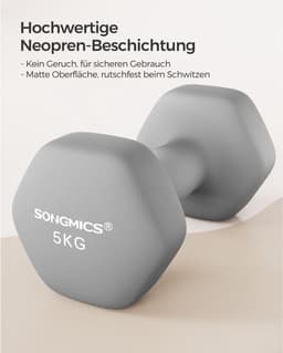Dumbbellset van 2 - 2x5 kg -in stijlvol grijs — thumbnail 4