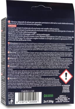AXOR K-KAL wasmachine en vaatwasser ontkalker - 2 zakjes - verwijdert schimmel, kalkaanslag, wasmiddelrestenkalk - universeel ontkalken - geschikt voor Miele Bosch Siemens AEG Samsung LG Whirlpool Zanussi Bauknecht Electrolux — thumbnail 3
