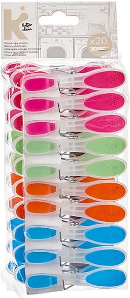Anti-slip wasknijpers - 20x stuks - kleurenmix - kunststof - 8 cm — thumbnail 2