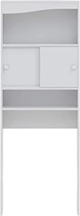 Wasmachine Kast - Wasmachine Ombouw Opbergrek 3 Schappen - Wasmachine Meubel Met Verhoger - Kast Voor Wasdroger - Wit — thumbnail 2