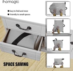 SnelShoppen - Opvouwbare Stof Wasmand 71L - Wandgemonteerde Vuile Wasmand met Anti-slip Handgrepen - Decoratieve Opbergmand voor Woonkamer - Modern De — thumbnail 2