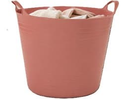 Flexibele kuip - roze - 40 liter - met handvatten - 45 cm - kunststof - emmer - wasmand