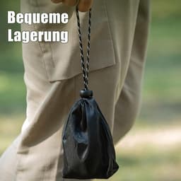 5 m reiswaslijn met 10 stuks haken, waslijn camping, accessoires voor badkamer, bijkeuken, tuin of reis voor het ophangen van je campinguitrusting (zwart) (zwart) — thumbnail 2