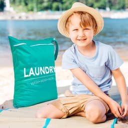 2 stuks natte zakken, 55 x 45 cm, herbruikbare wetbag, zwemspullen, opvouwbare reiswaszak met handvat, waszak voor wasmachine, natte tas, kleuterschool en baby — thumbnail 4