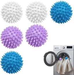 6 stuks wasballen voor wasmachine, drogerballen, wasballen voor donsjacks, herbruikbare drogerbal, wasdrogerbal voor thuisreiniging — thumbnail 1