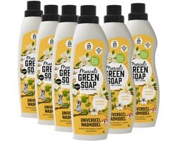 Marcel's Green Soap Universeel Wasmiddel - Vanille & Katoen - 6 x 1L - 138 wasbeurten