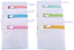 Mini wasmachine waszakken 6 stuks - fijn gaas - polyester met rits en ophanglus - ideaal voor delicate was - ShopVlot — thumbnail 1