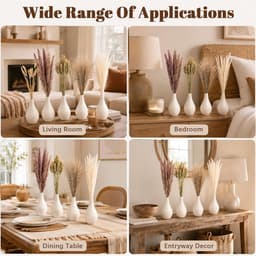 Gedroogde pampasbloemen, natuurlijk, boho-stijl, tafeldecoratie voor bruiloft, huis, woonkamer, vaas, rustiek feest, babyshower en binnen — thumbnail 3