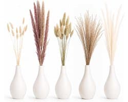 Gedroogde pampasbloemen, natuurlijk, boho-stijl, tafeldecoratie voor bruiloft, huis, woonkamer, vaas, rustiek feest, babyshower en binnen