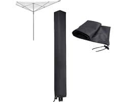 Droogmolen Hoes - Beschermhoes - Waterdichte beschermhoes voor draaibare waslijn -Droogmolenhoes - Beschermhoes - Heavy Duty Roterende Waslijn Afdekking met Rits - gemaakt van 210D Oxford-stof - UV-bestendig -Bestendig Stofdicht - 165x16x16 cm -Zwart