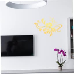 1set Bloemen Spiegels Wandstickers Creatieve Acryl Decoratie Voor Woonkamer Slaapkamer Badkamer Eenvoudig Aan Te Brengen Vlakke Oppervlakken Gouden Lotus Design — thumbnail 3