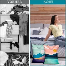 Waszak Groot - 58*46CM - Waszakken - 2 Stuks - Laundry Bag - Wasnet - Zak met ritssluiting - Polyester - Maan- en zonpatroon — thumbnail 3