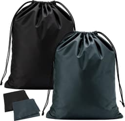 Grote Waterdichte Reiswaszakken, 2-Pack Vouwbare Waszakken met Trekkoord voor Kamperen en Studentenhuis, Ideaal voor Vuile Was en Reisaccessoires — thumbnail 1