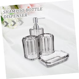 1set Badkamer Accessoires Transparante Tandborstelhouder Mondspoelbekertje Zeepdispenser Lotionfles Stijlvol Ruimtebesparend Voor Uw Badkamer — thumbnail 4