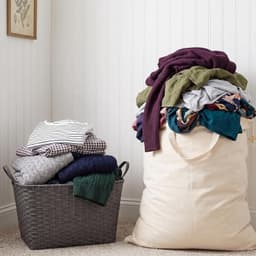 Waszakken van katoen met handvat en trekkoord - 4 stuks, 50 x 70 cm, ideaal voor wasgoed en delicate kleding — thumbnail 5