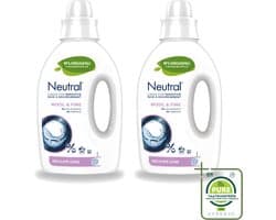 2 x Neutral - Vloeibaar Wasmiddel - Wool & Fine - Gevoelige Huid - 0% Kleurstof & Parfum - 20 Wasbeurten - Grootverpakking - Neutraal Wasmiddel - Hypoallergisch Wasmiddel - Parfumvrij Wasmiddel - Gevoelige Huid - Wasmiddel Voor Babykleding