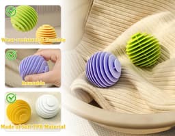 12 stuks wasballen voor wasmachine, rubberen ballen, wasballen, drogerballen voor kleding, voor het reinigen van kleding in het huishouden (4 kleuren) — thumbnail 2