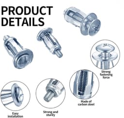 60 stuks holle holle metalen ankers, M4 M5 M6 holle holle holle pluggen set, Jack Nuts Petal Nuts, holle wandpluggen, spreidpluggen, metalen holle wandanker, zware belasting voor dunne muren, holle — thumbnail 4