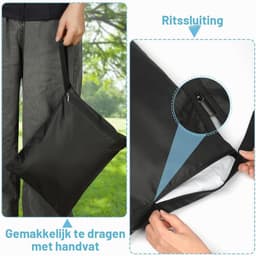 2 Stuks Natte Droge Zakken, Natte Dry Bag Waterdichte Reistas, Stoffen Luier Natte Zak met Handvat & Rits, Wasbare Reistas Organizer Yogatas voor Natte Zwemkleding, Sportschool, Strand (Zwart) — thumbnail 2