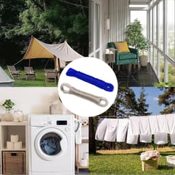 20 meter waslijn, met kunststof gecoate stalen metalen kern, waslijn om buiten op te hangen, robuuste outdoor-waslijn, robuust, draagbaar voor gebruik binnen en buiten — thumbnail 2
