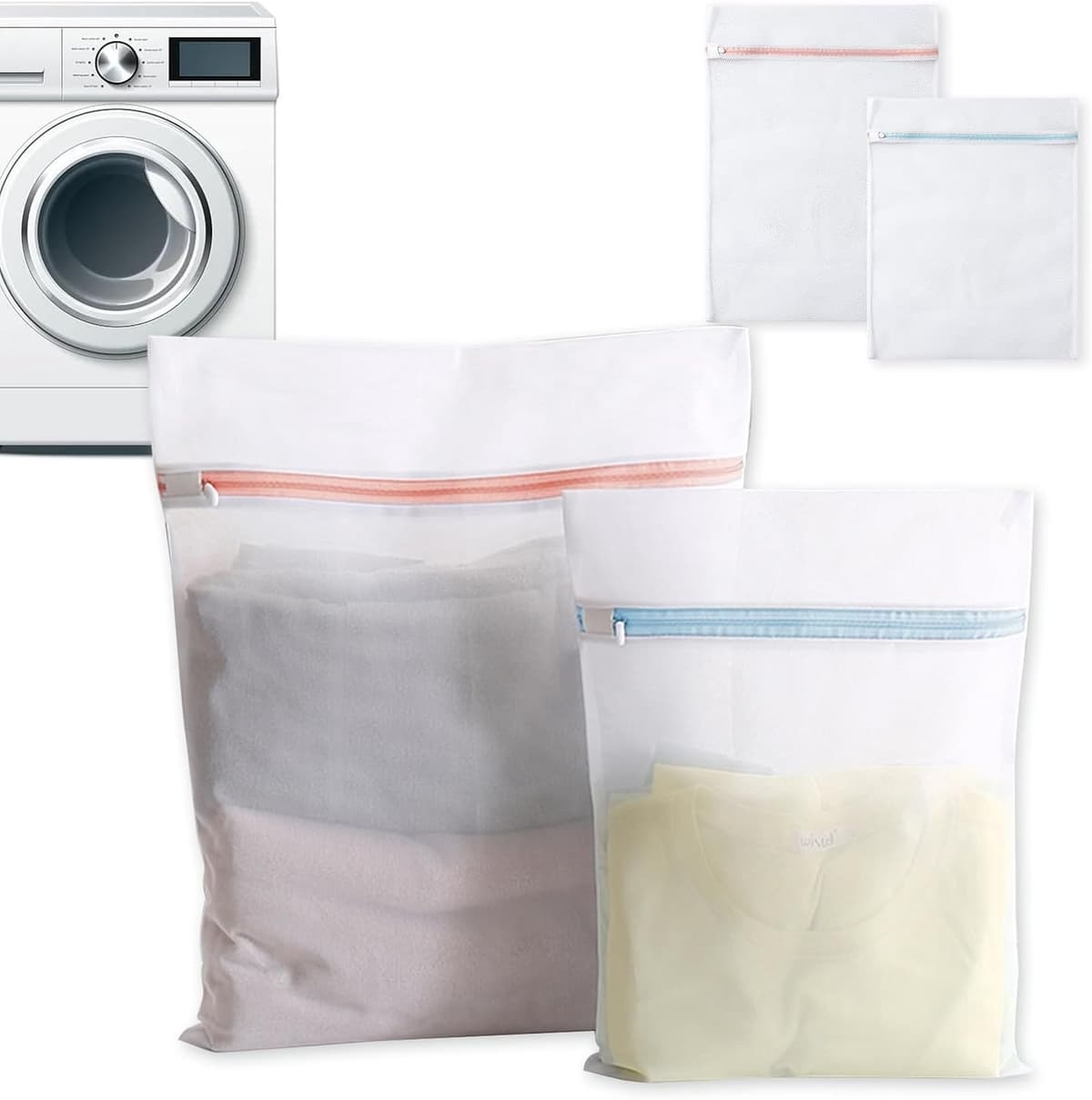 Waszakken voor Wasmachine - Transparant - Set van 2 - Bescherming voor Kleding tijdens de Wasbeurt — afbeelding 1