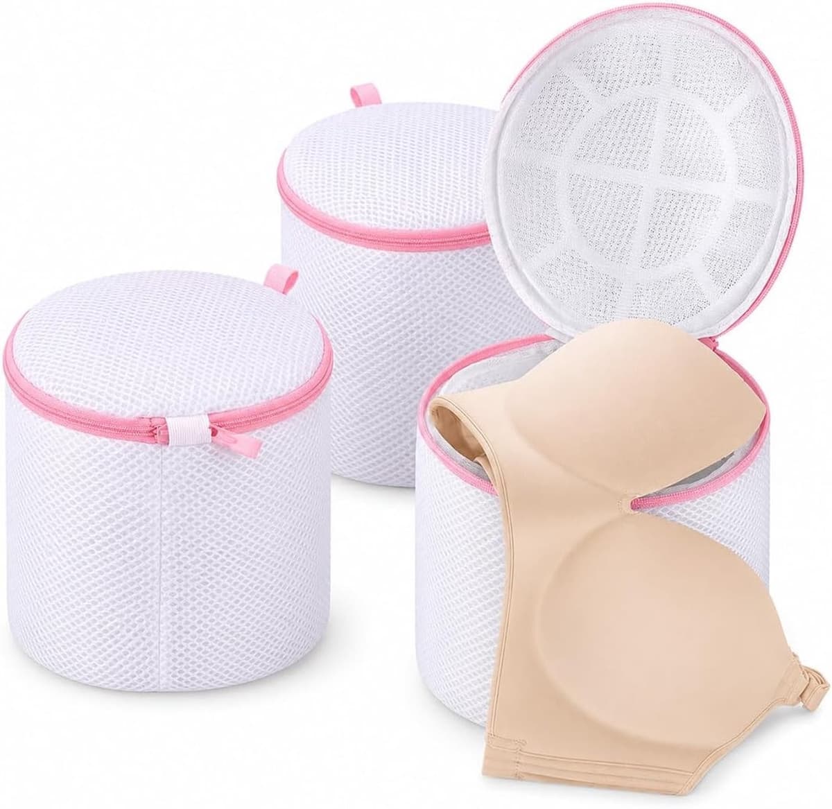Set van 3 Wasnetjes voor Kleding - Wit - Geschikt voor ondergoed, BH's en Sokjes - Duurzaam Mesh Materiaal — afbeelding 1