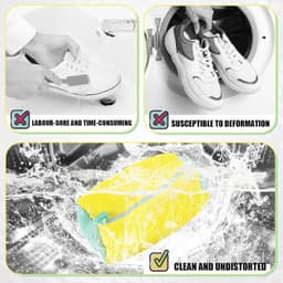 Schoenenwaszak - Geel - 39 x 19 cm - Dikke en Duurzame Waszak met Ritssluiting - Voor Sportschoenen en Vrijetijdsschoenen — thumbnail 3