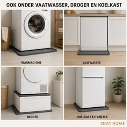 2DayHome - Lekbak Wasmachine 60x60 cm - Siliconen Opvangbak - Voor Machines tot 60 cm Diep - Incl. 21 Lekindicator Stickers - Vaatwasser en Droger — thumbnail 3