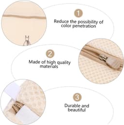 Waszakken - Waszakken Set - Wasnet - Wasnetjes - BH waszak - Lingerie waszak - Kledingbescherming - Wasmachine - Bescherming - Organizer - Travel Organizer - Mesh - Fijnmazig - Honeycomb - Luxe - Borduurwerk - Beige - Set van 6 — thumbnail 4