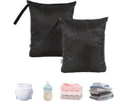 2 Stuks Waterdichte Waszakken, 40 x 50 cm, Herbruikbare Tas voor Vuile Kleding, Zwemspullen met Handvat en Rits, Ideaal voor Baby Luiers en Organisatie