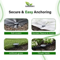 100 Ground Anchors van 15 cm - Sterke Grondpinnen voor Onkruidbestrijding, Tenten en Camping - UV-bestendig en Ribbelontwerp voor Betrouwbare Bevestiging — thumbnail 3