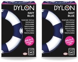 2 x Dylon - Textielverf - Navy Blue - All-in-One - Inclusief Zout - 350g - Voordeelverpakking - 2 stuks