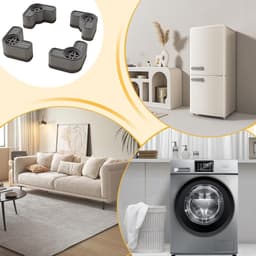 Wasmachine Trillingsdempers - Antislip Onderzetters Droger - Stabiliseren Apparaten - Geluidsreducerend Schuim - 4-Delige Set - Zwart — thumbnail 3