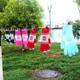 Draagbare Waslijn - 1 stuk, reisbare, verstelbare, uitrekbare winddichte waslijn met 12 draadclips en antislip gesp voor kamperen en wassen/drogen - blauw — thumbnail 3