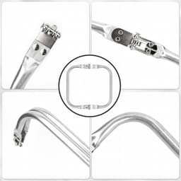 Haakzakken Set - Kusbevestiging Sluitingen - Tassen Maken - U-vormig Frame - Set van 2 - Aluminiumkleur — thumbnail 5