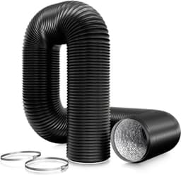 PromoHome Luchtslang 125 mm - 3 meter PVC Afvoerslang met 2 RVS Slangklemmen voor Mobiele Airconditioning, Droger, Afzuigkap, Ventilatiesysteem — thumbnail 1