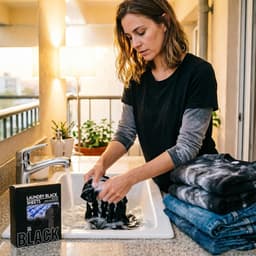 Textielverf Vellen - Kleurherstel Bladen - Kleding Opfrissen - Universele Wasmachine Geschikt - 15 Stuks - Zwart — thumbnail 4
